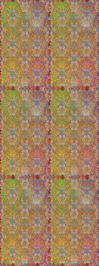 Asya tekstil tarzında. Kusursuz çiçek deseni. Raster illüstrasyonu. Raster illüstrasyonu. Kahverengi ve bej renkli çiçekler.