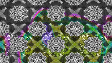 Raster illüstrasyonu. Ultraviyole kumaş deseni. Çizim kalıbı. Organik motif arkaplanı.