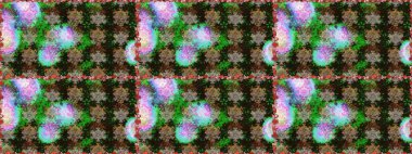 Şirin çiçek elementleri. Kusursuz. Raster illüstrasyonu. Gri ve kahverengi renkte çiçekler.