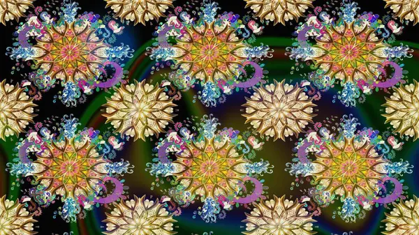 Moda baskıları için zarif bir şablon. Halk tarzı. Modern çiçek arkaplanı. Parlak renkli çiçekleri ve kahverengi ve bej renklerinde yaprakları olan şaşırtıcı, pürüzsüz çiçek deseni..