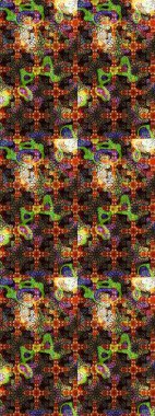 Modern çiçek arkaplanı. Moda baskıları için zarif bir şablon. Parlak renkli çiçekleri olan ve kahverengi ve siyah renkli yaprakları olan harika bir çiçek deseni. Halk stili.