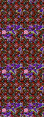 Hediye ambalaj kağıdı, tebrik kartları, posterler ve pankart tasarımı. Kırmızı ve kahverengi renkte çiçekler. Raster düz çiçek çizim deseni.