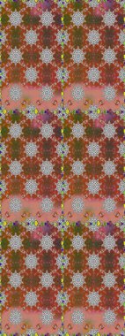 Raster illüstrasyonu. Düz Çiçek Elementleri Tasarımı. Kusursuz Chichi kumaş deseni. Renkli Bahar Temalı Kusursuz Arkaplan. Çiçek deseni.