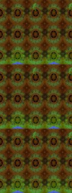 Kahverengi ve yeşil renkli çiçekler. Tropik çiçek desenleri. Raster illüstrasyonu.