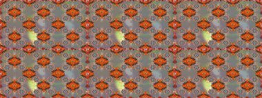 Suluboya tarzında gri ve kahverengi renkte çiçekler. Raster illüstrasyonunda kusursuz çiçek deseni.