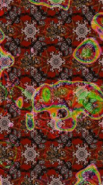 Renkli Bahar Teması eskiz kalıbı. Raster illüstrasyonundaki çiçek desenli çizim. Düz Çiçek Elementleri Tasarımı. Renkli çiçekler.