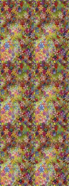 Raster dikişsiz şirin çiçek deseni. Tatil havası. Bahar mevsimi. Nazik romantik baskı. Kahverengi ve yeşil renkte çiçekler.