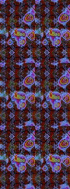 Kahverengi ve mor renkli çiçekler. Renkli Bahar Teması eskiz kalıbı. Düz Çiçek Elementleri Tasarımı. Raster illüstrasyonu. Çiçekli çiçek deseni, suluboya..