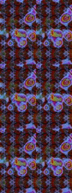 Kahverengi ve mor renkli çiçekler. Renkli Bahar Teması eskiz kalıbı. Düz Çiçek Elementleri Tasarımı. Raster illüstrasyonu. Çiçekli çiçek deseni, suluboya..