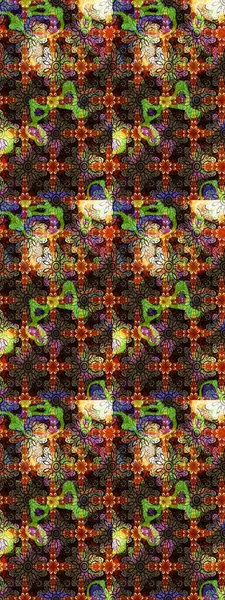 Modern çiçek arkaplanı. Moda baskıları için zarif bir şablon. Parlak renkli çiçekleri olan ve kahverengi ve siyah renkli yaprakları olan harika bir çiçek deseni. Halk stili.