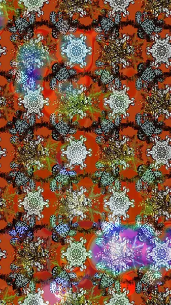 Kahverengi, turuncu lale çiçekli Raster eskiz deseni. Paket kağıdı için en iyisi. Doğal kozmetik ürünleri, parfüm, çiçekçi dükkanı için bahar ihalesi tasarımı. Karşılama ya da düğün geçmişi olarak kullanılabilir.