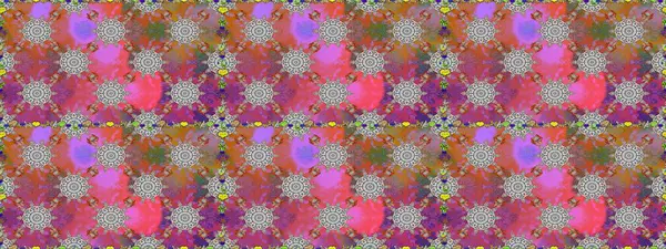 Moda baskıları için zarif bir şablon. Parlak renkli çiçekleri ve pembe renkli yaprakları olan, kusursuz çiçek desenleri. Halk tarzı. Modern çiçek arkaplanı.