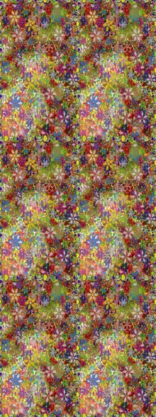 Raster dikişsiz şirin çiçek deseni. Tatil havası. Bahar mevsimi. Nazik romantik baskı. Kahverengi ve yeşil renkte çiçekler.