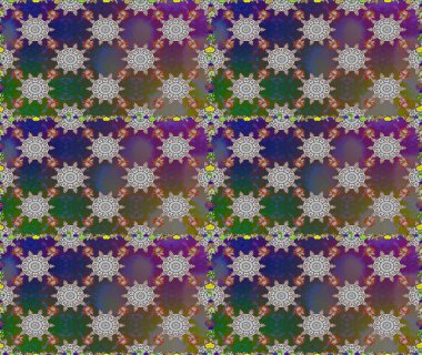 Modern gelişim, gri ve yeşil raster arka plan duvar kağıdı çizimi, klasik çizgili desenli desenli çiçekler, çiçekli süsler. Çiçekli el, pürüzsüz desen..