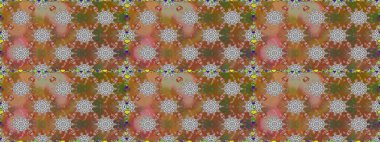 Raster illüstrasyonu. Çiçek buketleriyle klasik tarzda kusursuz desenler. Kahverengi ve gri renklerde.