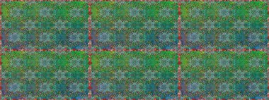 Raster illüstrasyonu. Yeşil ve mavi renkte çiçekler. Çiçek süsü ile kusursuz desen.