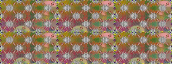 Çiçek çelengi. Şablon, pürüzsüz, çiçekli kenar. Eski moda arka plan. Kıvırcık, parlak örgü. Raster illüstrasyonu. Güzel, pürüzsüz kumaş, tuval..