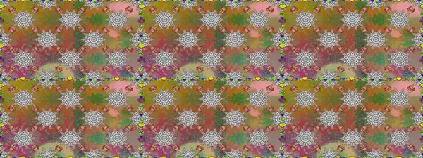 Çiçek çelengi. Şablon, pürüzsüz, çiçekli kenar. Eski moda arka plan. Kıvırcık, parlak örgü. Raster illüstrasyonu. Güzel, pürüzsüz kumaş, tuval..