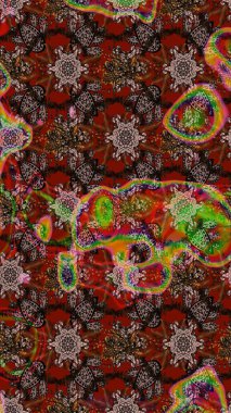 Renkli Bahar Teması eskiz kalıbı. Raster illüstrasyonundaki çiçek desenli çizim. Düz Çiçek Elementleri Tasarımı. Renkli çiçekler.