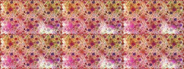 Parlak bir arka plan sorunsuz desen çiçek fantezi tasarım. Düz Çiçek Elemanları Tasarım. Renkli Bahar Teması kesintisiz desen Arka Plan.