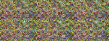 Renkli Bahar Temalı Kusursuz Arkaplan. Düz Çiçek Elementleri Tasarımı. Çiçeksel fantezi tasarımı. Parlak bir arka planda..