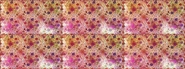 Parlak bir arka plan sorunsuz desen çiçek fantezi tasarım. Düz Çiçek Elemanları Tasarım. Renkli Bahar Teması kesintisiz desen Arka Plan.