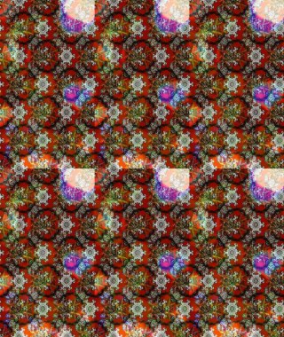 Kahverengi renklerde bahar çiçekleri. Raster illüstrasyonu. Çiçek ve yapraklı karalama şeklinde Raster çiçek deseni.