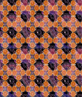 Renkli Bahar Teması eskiz kalıbı. Düz Çiçek Elementleri Tasarımı. Raster Şirin kumaş deseni. Eskiz klasiği.