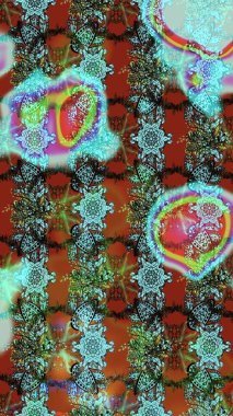 Çiçekli karalama şeklinde Raster çiçek deseni. Mavi ve kahverengi renkte çiçekler. Nazik, narin çiçek arkaplanı.