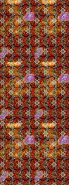 Tekstil, kumaş, kapaklar, duvar kağıtları, baskı, naylon, koleksiyon defteri, örgü, dekupaj için güzel bir eskiz. Küçük kahverengi, bej ve kırmızı çiçeklerle oldukça kaliteli besin torbası deseni..