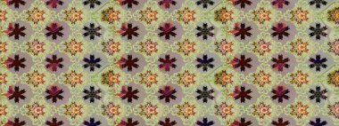 Tarafsız renklerde şirin bir çiçek deseni. Raster Modaya uygun kumaş deseni. Renkli Bahar Teması eskiz kalıbı. Düz Çiçek Elementleri Tasarımı.