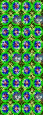 Yeşil renkli çiçekler. Çiçek süslemeli çizim deseni. Raster illüstrasyonu.