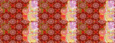 Raster illustration. Seamless floral pattern in folk style with flowers, leaves. Hand drawn.