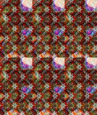 Kahverengi renklerde bahar çiçekleri. Raster illüstrasyonu. Çiçek ve yapraklı karalama şeklinde Raster çiçek deseni.