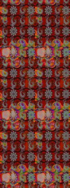 Çiçekler. Vadinin renkleri. Soyut etnik raster çizim kalıbı.