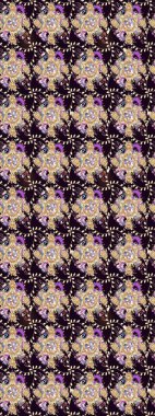 Çiçek desenli çizim. Asya tekstil tarzında. Renkli Bahar Teması eskiz kalıbı. Siyah renkli çiçekler. Düz Çiçek Elementleri Tasarımı. Raster illüstrasyonu.