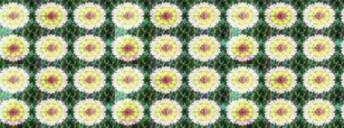 Küçük çiçekteki sevimli çiçek deseni. Yeşil renkte çiçekler.