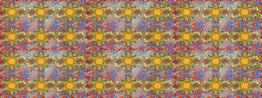 Tarafsız ve kahverengi renklerde yaprakları olan yabani çiçekler. Suluboya, elle çizilmiş. Kusursuz bir arka plan modeli. Raster illüstrasyonu.