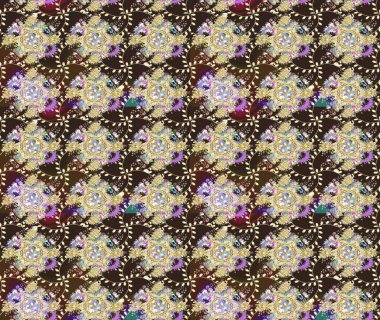 Raster deseni. Gri renklerde bahar çiçekleri. Raster illüstrasyonu. Patlayan çiçekler soyut yerleştirilmiş.