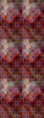 Vadinin çiçekleri kahverengi ve mor renklerde. Kusursuz bir arka plan modeli. Suluboya, elle çizilmiş. Raster - stok.