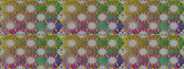 Raster illüstrasyonu. Çiçek süsü ile kusursuz desen. Kahverengi renkte çiçekler.