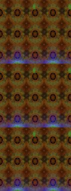 Kahverengi ve yeşil renkli çiçekler. Raster illüstrasyonundaki çiçek desenli çizim. Düz Çiçek Elementleri Tasarımı. Renkli Bahar Teması çizim şablonu.