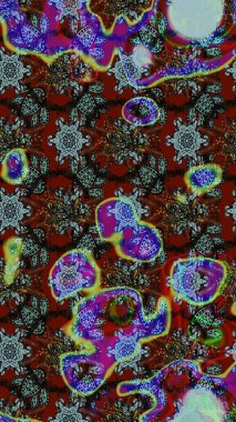 Renkli Bahar Teması eskiz kalıbı. Raster. Düz Çiçek Elementleri Tasarımı.