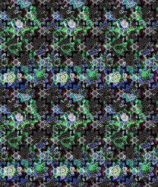 Çiçekli karalama şeklinde Raster çiçek deseni. Nazik, narin çiçek arkaplanı. Gri renkli çiçekler.