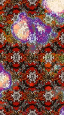 Çiçekleri, deniz kabukları, mandalaları ve suluboya efektleriyle donanma geçmişi. Yatak çarşafları, ceket, paket tasarımı, kumaş ve moda kavramları için tekstil baskısı. Çizim kalıbı etnik tasarım.