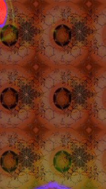 Renklerle. Raster illüstrasyonu. Renkler üzerinde papatya deseni.