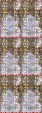 Kusursuz bir geçmişi var. Raster illüstrasyonu. Kumaş, tekstil, duvar kağıdı baskısı için. Renkli desenli kusursuz desenli, nötr ve gri çiçekli ve dekoratif elementli. Antika retro tarzı.