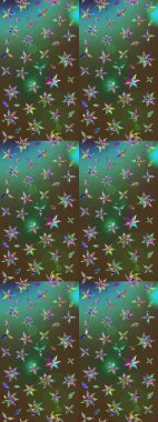 Raster illüstrasyonu. Klasik tropikal doğal elementlerin suluboya seti. Egzotik çiçekler, botanik parlak klasik doğa yeşil ve kahverengi renkler.