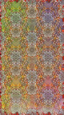 Raster Şirin kumaş deseni. Düz Çiçek Elementleri Tasarımı. Renkli Bahar Temalı Kusursuz Arkaplan. Kusursuz bağbozumu.