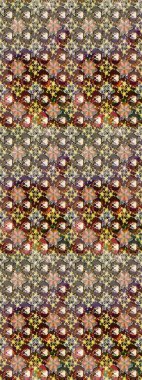 Çiçekli karalama şeklinde Raster çiçek deseni. Kahverengi renkli çiçekler. Yumuşak, bahar çiçekli arka plan.